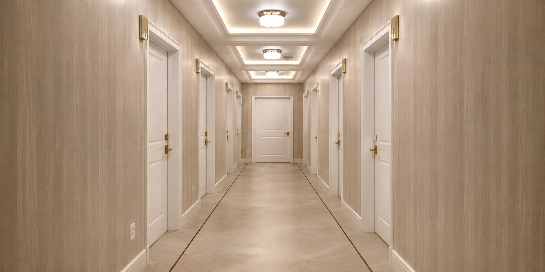 The corridor of private preparation rooms